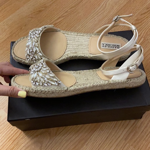 Badgley Mischka Embellished Open Toe Espadrilles - Picture 3 of 7